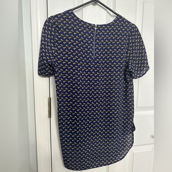 Navy Blue with yellow origami bird print. Size XS - Picture 4 of 5